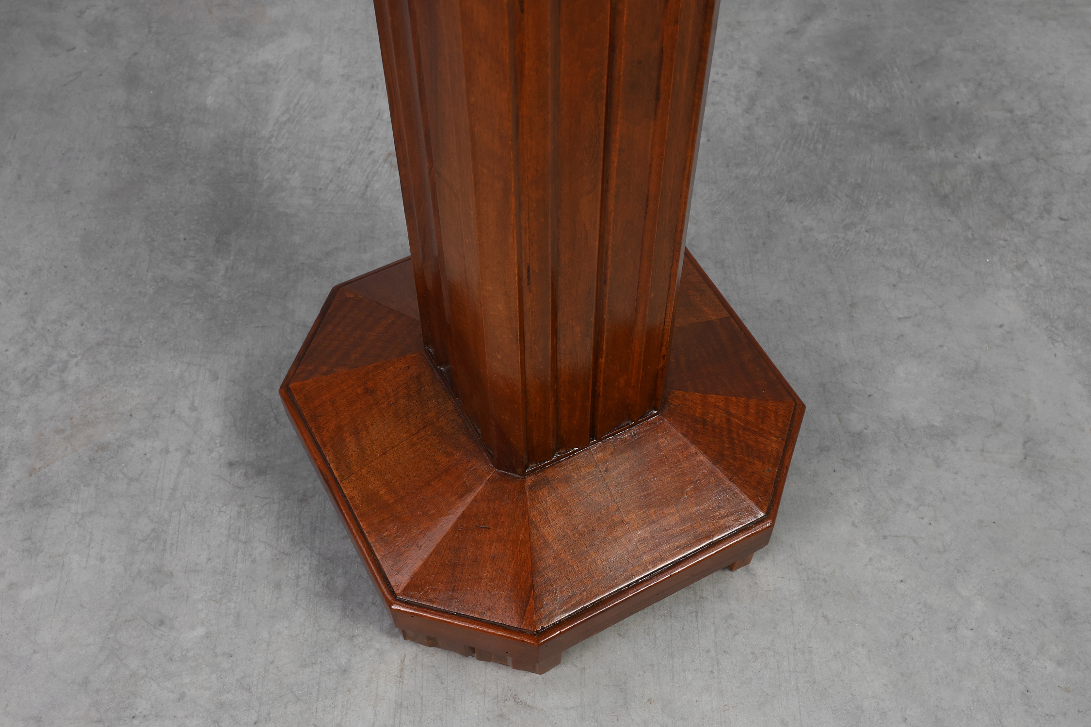 Oak & Marble large Art Deco pedestal, France 1920sthumbnail